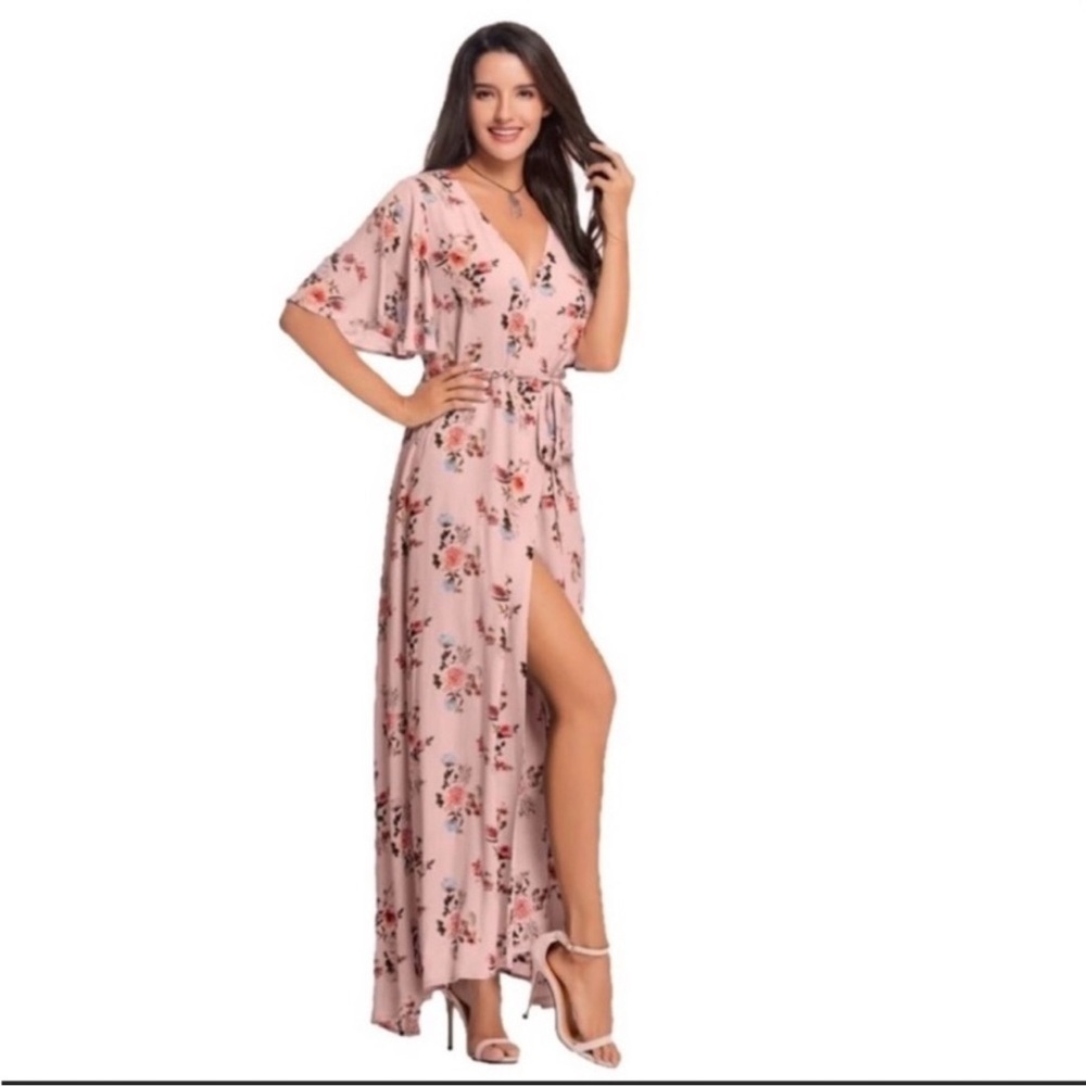 Azalosie pink wrap dress, size M